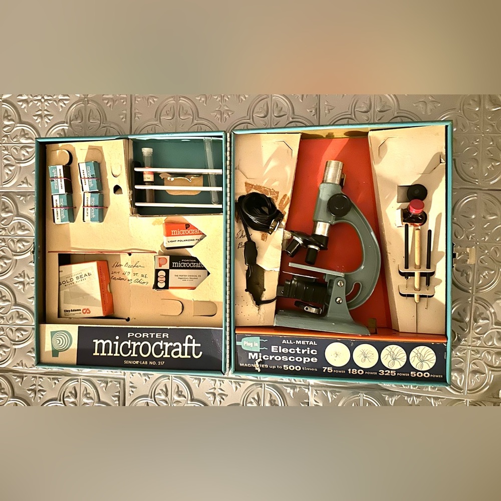 Vintage PORTER Microcraft Student Research Microscope